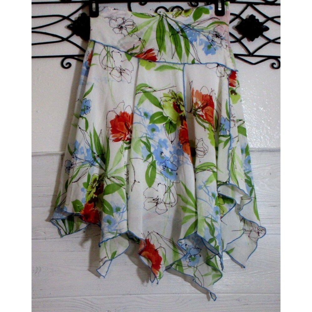 Y2K Sea Suns Skirt Women's Size PXS Multicolored Floral Lined
